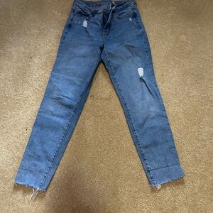 Women's Blue Distressed Jeans